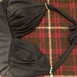 Black and gray cocktail dress with sparkle.